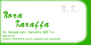 nora karaffa business card